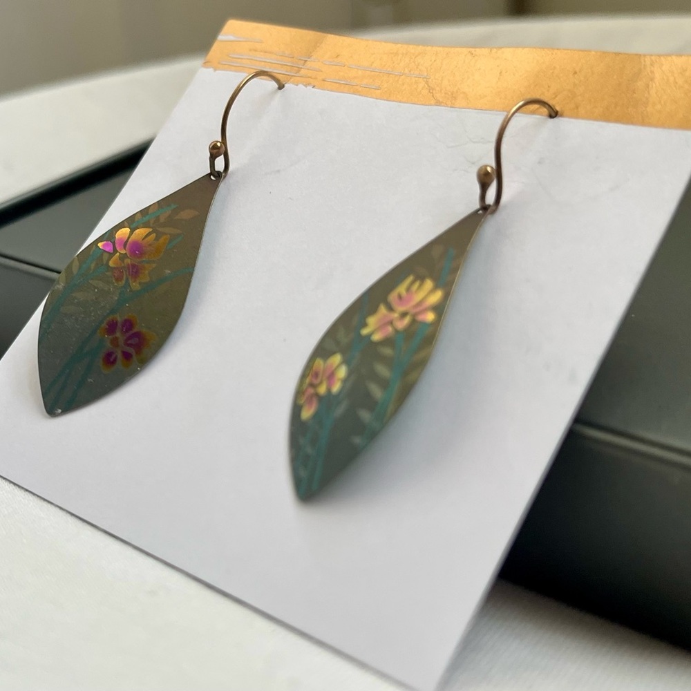 Artistic Floral Leaf Earrings